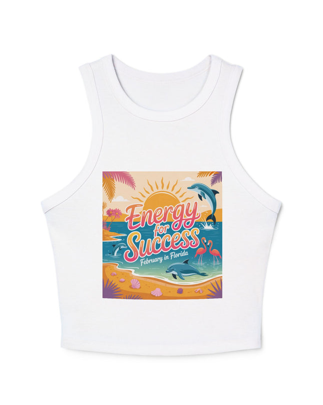 "February and Florida, Energy for Success" Women's Micro Rib Racer Tank Top