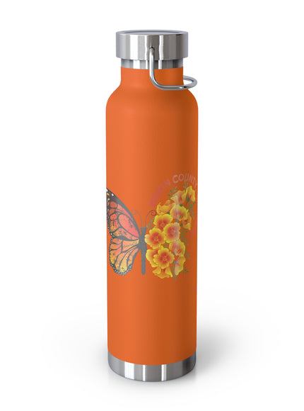 "Butterflies and Poppies Marin County, California" Copper Vacuum Insulated Bottle, 22oz