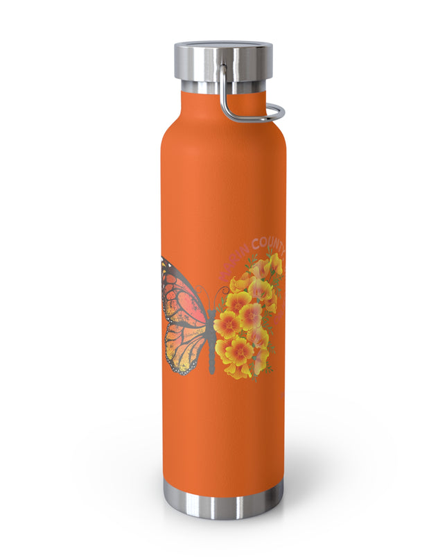 "Butterflies and Poppies Marin County, California" Copper Vacuum Insulated Bottle, 22oz