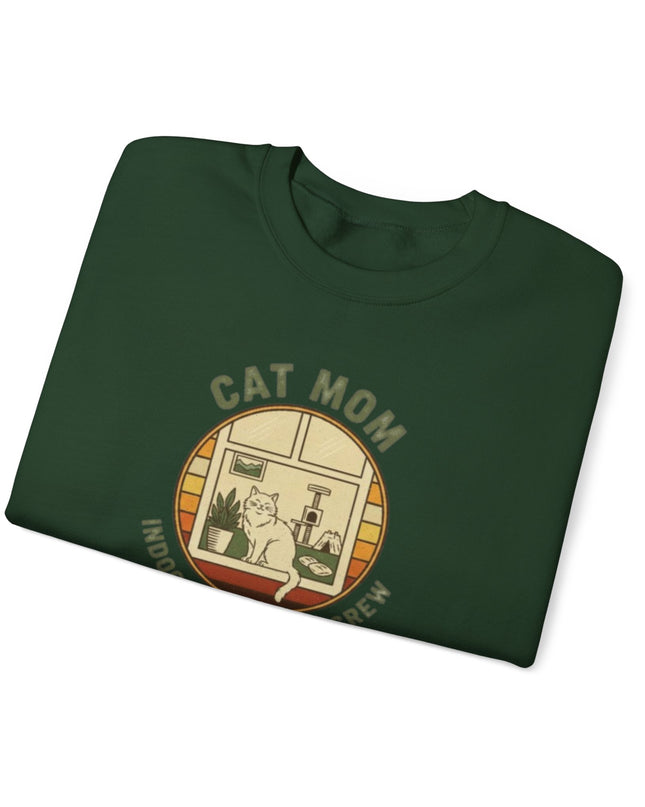 "Cat Mom Indoor Adventure Crew" Unisex Adult Sweatshirt