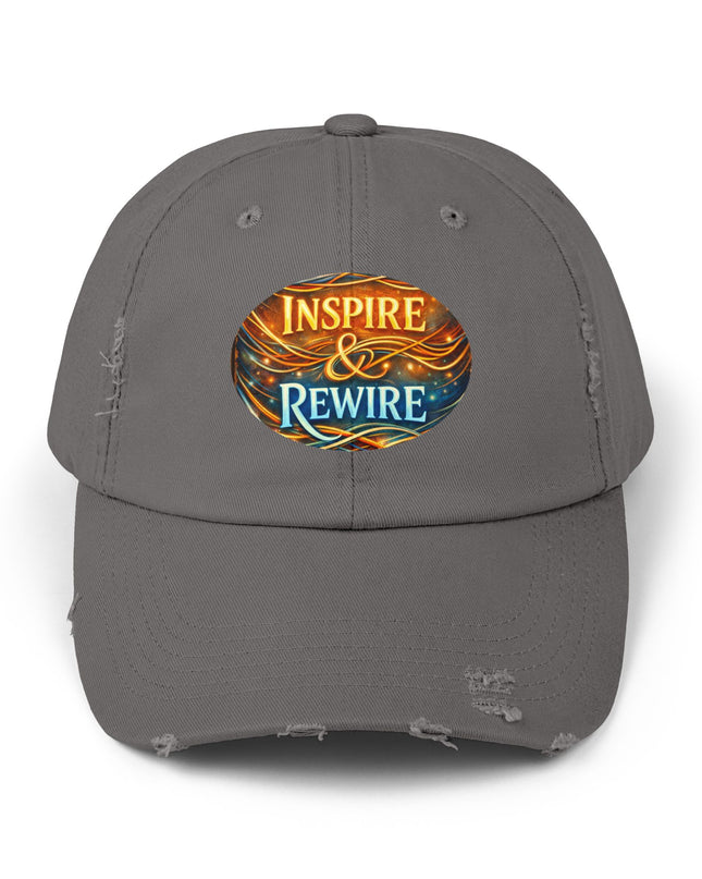 "Inspire and Rewire" Unisex Distressed Cap