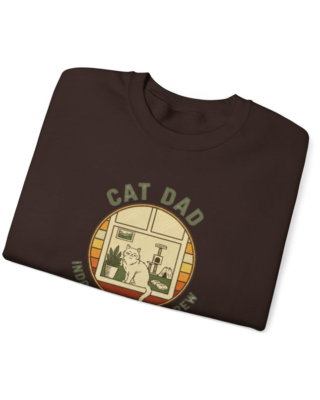 "Cat Dad Indoor Adventure Crew" Unisex Adult Sweatshirt