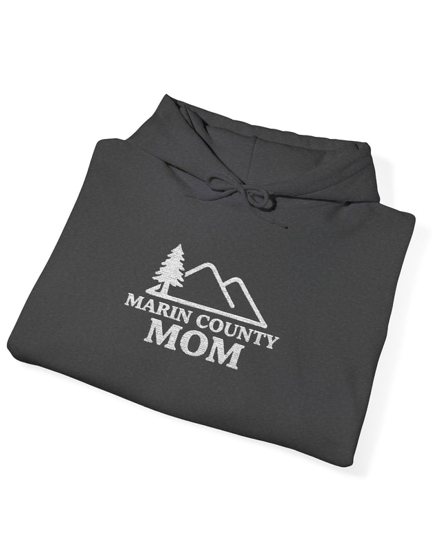 "Marin County Mom" Embroidered Unisex Heavy Blend Hooded Sweatshirt