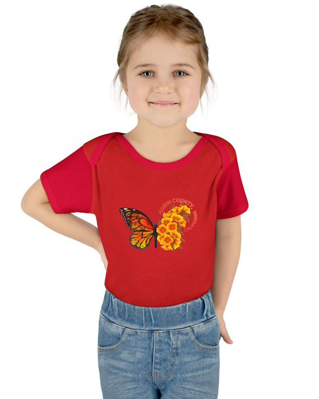 "Butterflies and Poppies Marin County, California" Infant Baby Rib Bodysuit