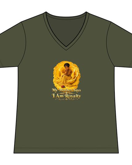 "My Mother Says I am Royalty" Women's Relaxed Jersey Short Sleeve V-Neck Tee