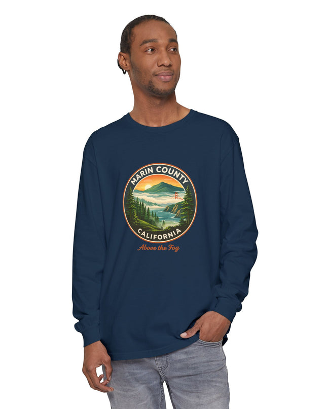 "Marin County, Above the Fog" Unisex Garment-dyed Long Sleeve T-Shirt