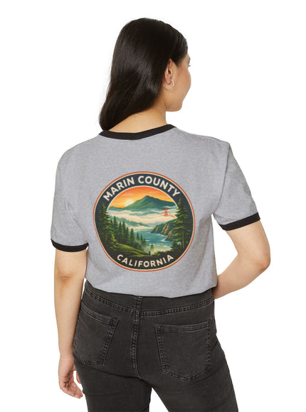"Marin County - Above the Fog - No Text" Unisex Cotton Ringer T-Shirt