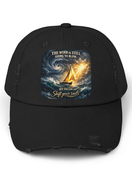 "Shift your Sails" Unisex Distressed Cap