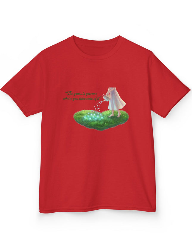 "The Grass is Greener Where You Take Care of It" Kids Heavy Cotton Tee