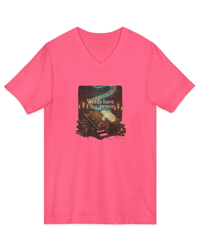 "Words Have Power" Unisex Jersey Short Sleeve V-Neck Tee