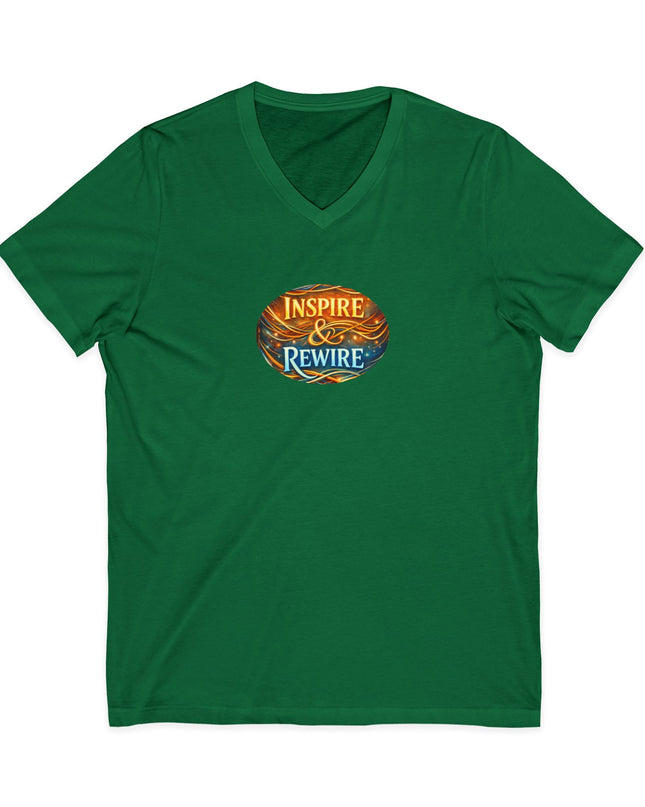 "Inspire and Rewire" Unisex Jersey Short Sleeve V-Neck Tee