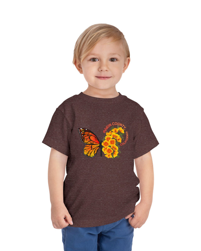 "Butterflies and Poppies Marin County, California" Toddler Short Sleeve Tee