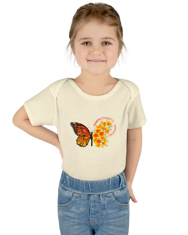 "Butterflies and Poppies Marin County, California" Infant Baby Rib Bodysuit