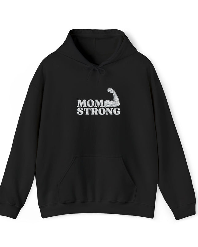"Mom Strong (White embroidery)" Unisex Heavy Blend Hooded Sweatshirt