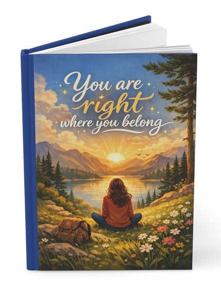 "You Are Right Where You Belong" Hardcover Journal Matte