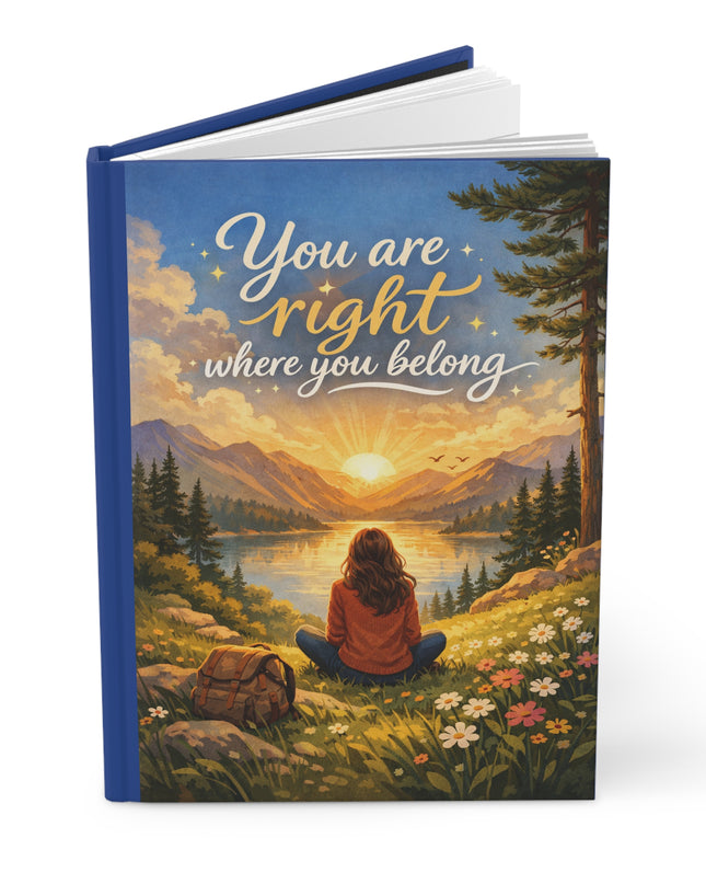 "You Are Right Where You Belong" Hardcover Journal Matte