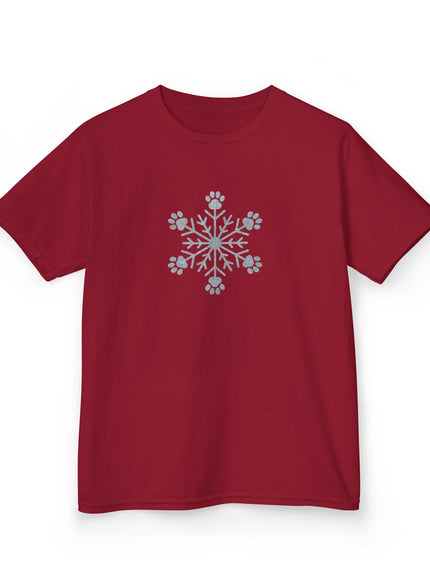 "Snowflake with Paws" Kids Heavy Cotton Tee