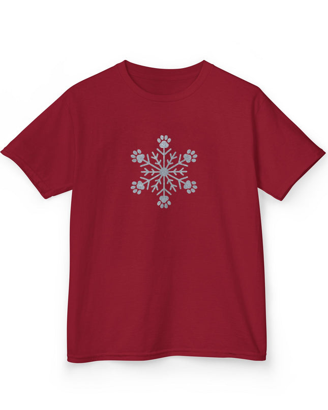 "Snowflake with Paws" Kids Heavy Cotton Tee
