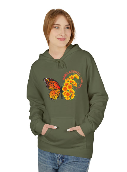 "Butterflies and Poppies Marin County, California" Unisex Midweight Softstyle Fleece Hoodie