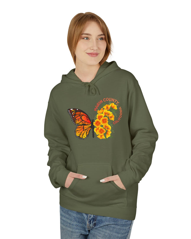 "Butterflies and Poppies Marin County, California" Unisex Midweight Softstyle Fleece Hoodie