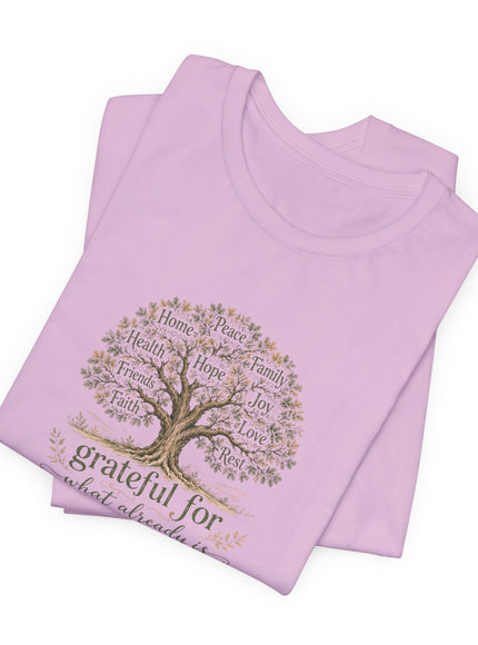 "Grateful For What Already Is" Unisex Jersey Short Sleeve Tee