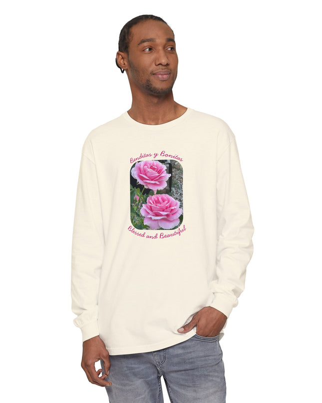 "Blessed and Beautiful" Unisex Garment-dyed Long Sleeve T-Shirt