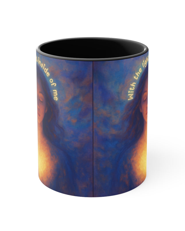 "With the Light Inside of Me" Accent Mugs