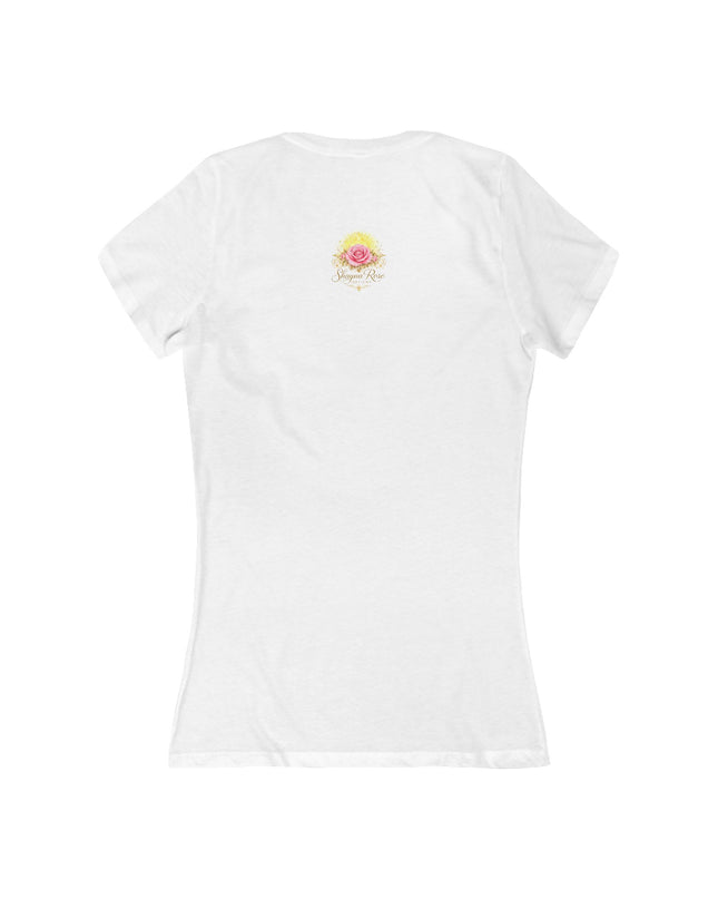 "Rose Fairy" Women's Jersey Short Sleeve Deep V-Neck Tee