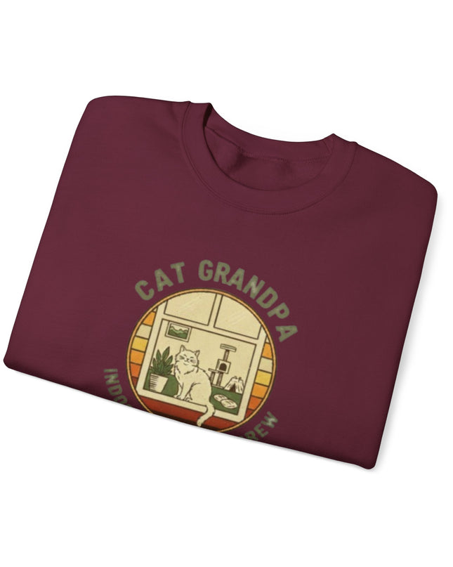 "Cat Grandpa Indoor Adventure Crew" Unisex Adult Sweatshirt