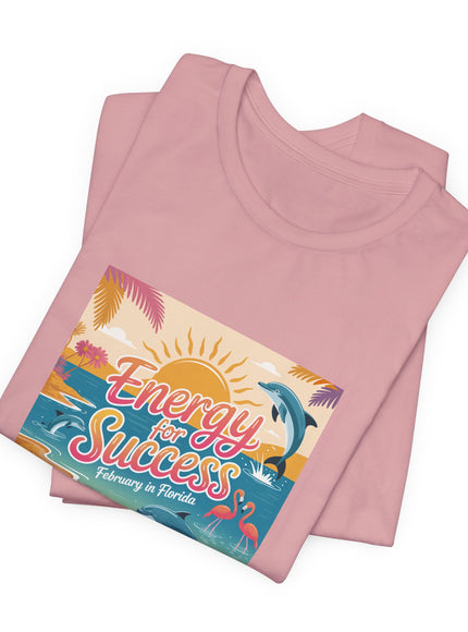 "February in Florida, Energy for Success (smaller design)" Unisex Jersey Short Sleeve Tee