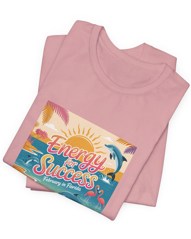 "February in Florida, Energy for Success (smaller design)" Unisex Jersey Short Sleeve Tee