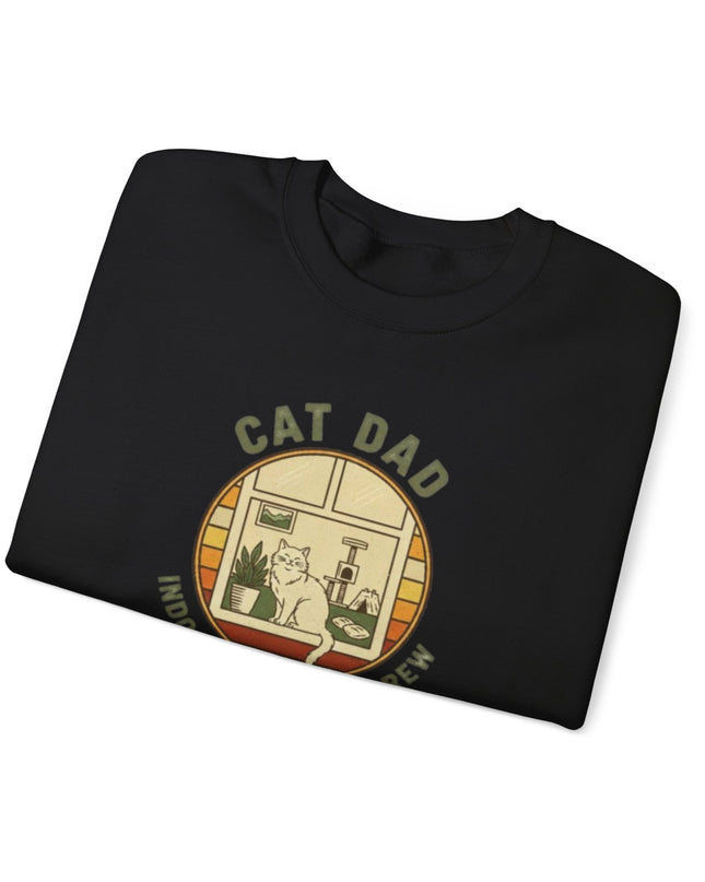 "Cat Dad Indoor Adventure Crew" Unisex Adult Sweatshirt