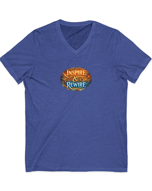 "Inspire and Rewire" Unisex Jersey Short Sleeve V-Neck Tee