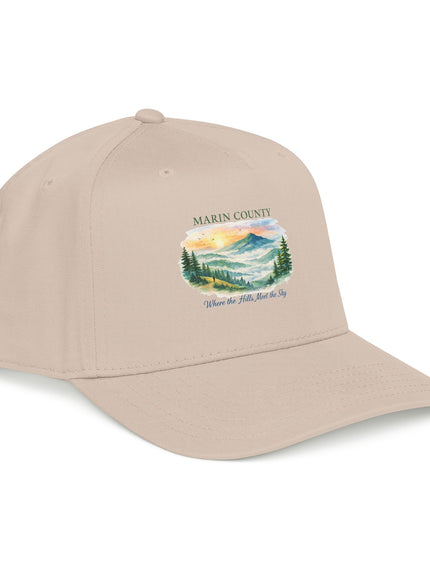 "Marin County, Where the Hills Meet the Sky" Mid Profile Baseball Cap