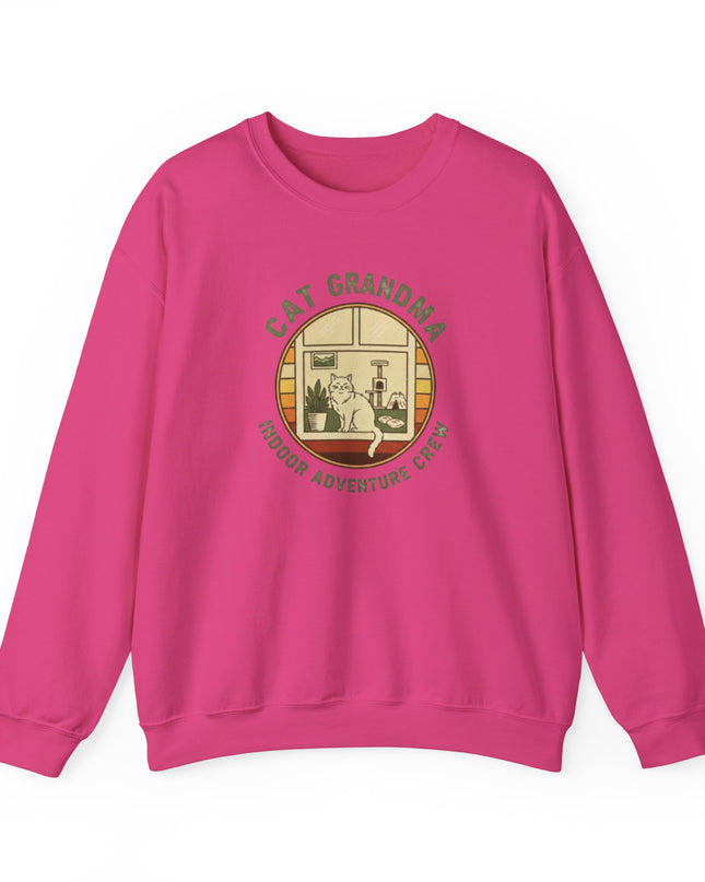 "Cat Grandma Indoor Adventure Crew" Unisex Adult Crewneck Sweatshirt