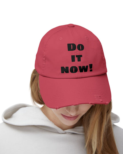 "Do it now!" Unisex Distressed Cap