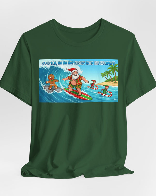 "Surfing into the Holidays" Unisex Jersey Short Sleeve Tee