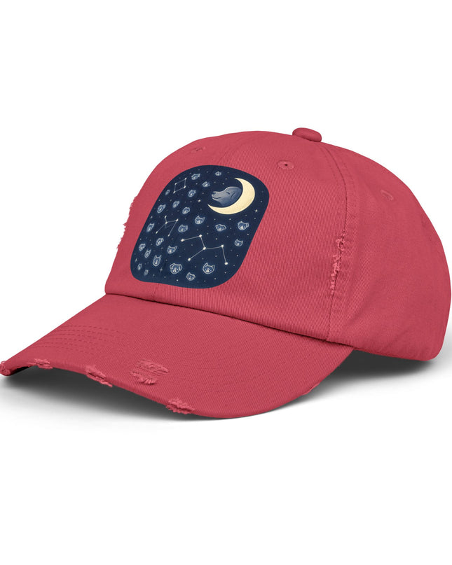 "Dog in the constellations" Unisex Distressed Cap
