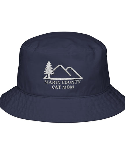 "Marin County Cat Mom" Bucket Hat (White Embroidery)