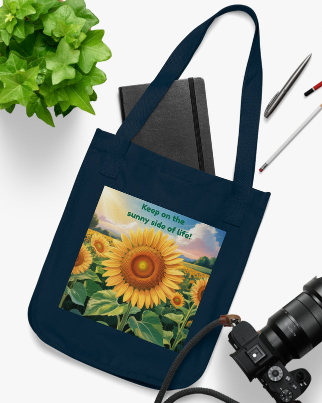 "Keep on the Sunny Side of Life" Organic Canvas Tote Bag