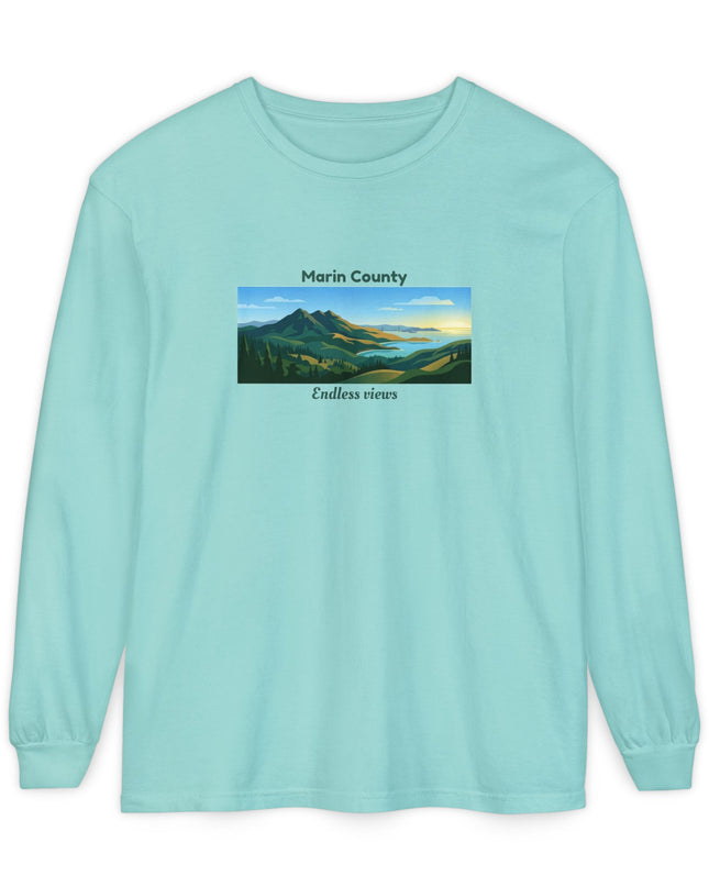 "Marin County - Endless Views" Unisex Garment-dyed Long Sleeve T-Shirt