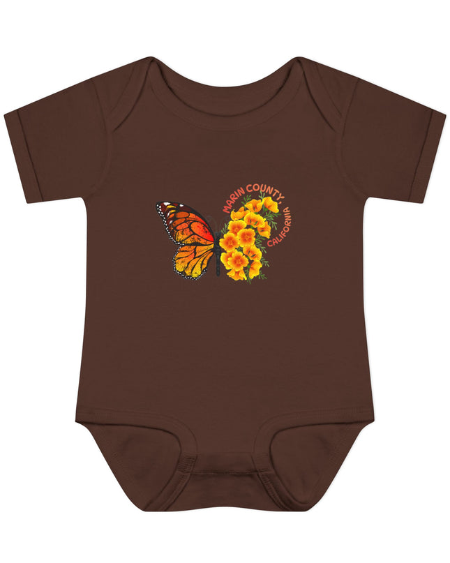 "Butterflies and Poppies Marin County, California" Infant Baby Rib Bodysuit