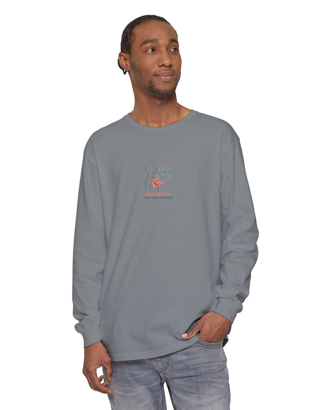 "Courageous Change Happening Within" Unisex Garment-dyed Long Sleeve T-Shirt