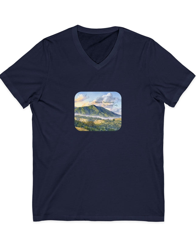 "Mount Tamalpais, the Sleeping Lady" Mount Tamalpais, the Sleeping LadyUnisex Jersey Short Sleeve V-Neck Tee
