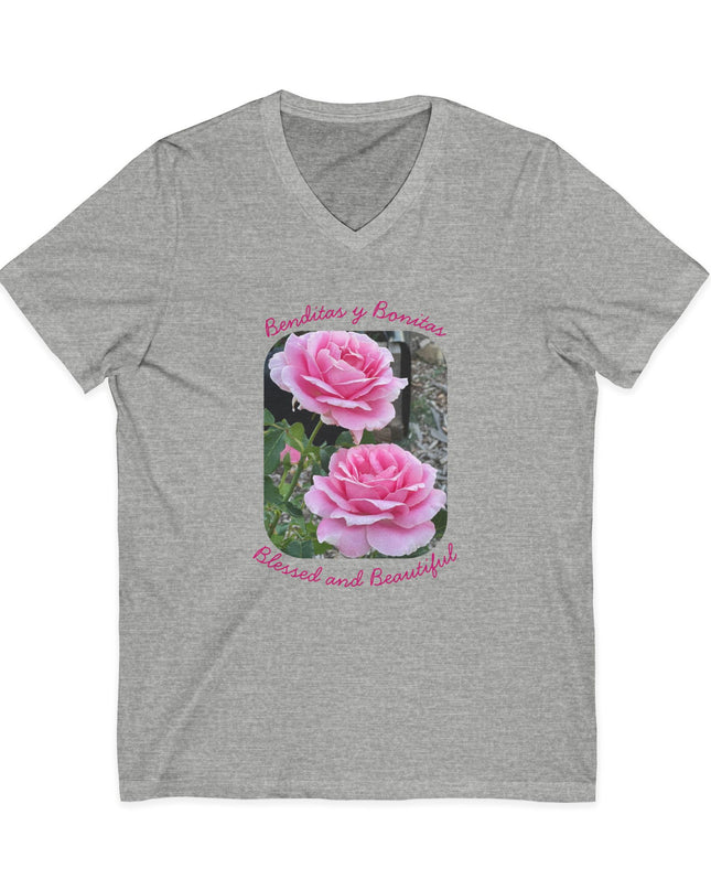 "Blessed and Beautiful" Ladies' V-Neck T-Shirt