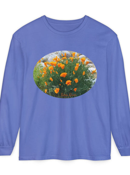 "California Poppies" Unisex Garment-dyed Long Sleeve T-Shirt