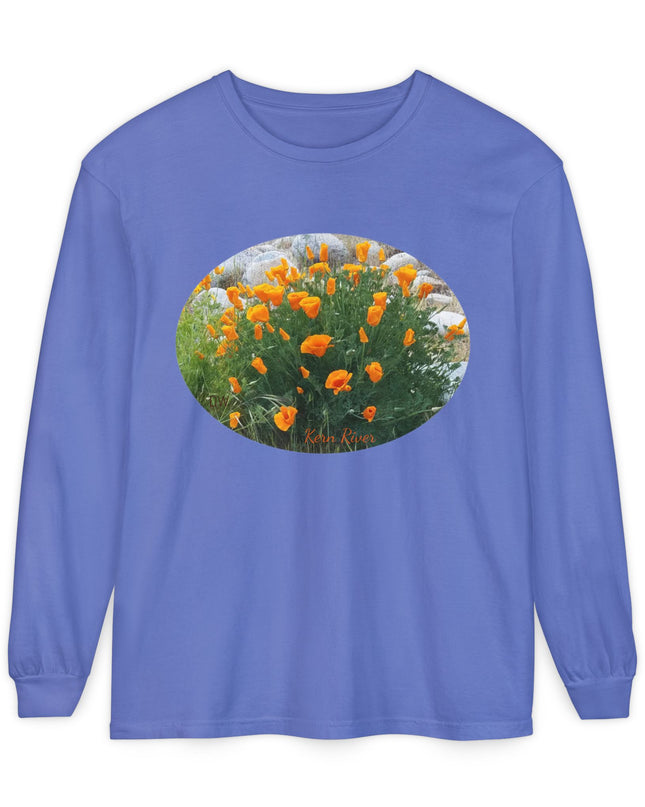 "California Poppies" Unisex Garment-dyed Long Sleeve T-Shirt
