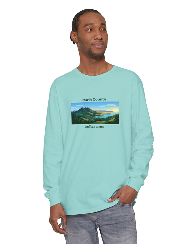 "Marin County - Endless Views" Unisex Garment-dyed Long Sleeve T-Shirt