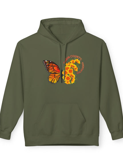 "Butterflies and Poppies Marin County, California" Unisex Midweight Softstyle Fleece Hoodie