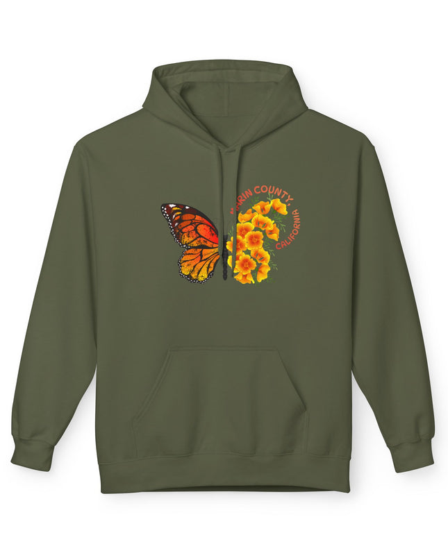 "Butterflies and Poppies Marin County, California" Unisex Midweight Softstyle Fleece Hoodie
